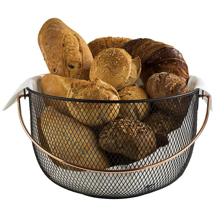 APS 30208 Basket For Bread Or Fruits Dimensions 30 X 30 Cm Height 19 Cm Colour Black Material Metal